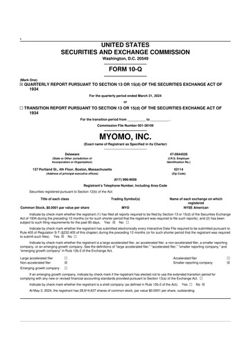 Thumbnail Myomo 10-Q Quarterly Report FY2024 