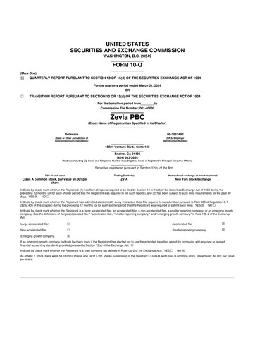 Thumbnail Zevia 10-Q Quarterly Report FY2024 