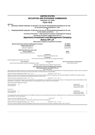 Thumbnail Aimco 10-Q Quarterly Report FY 