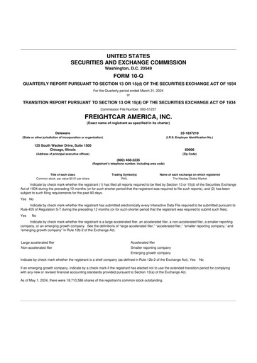 Thumbnail FreightCar America
 10-Q Quarterly Report FY2024 