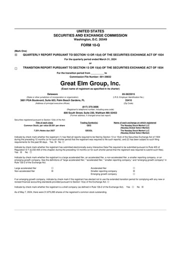 Thumbnail Great Elm Group 10-Q Quarterly Report FY2024 