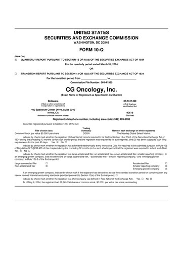 Thumbnail CG Oncology 10-Q Quarterly Report FY 