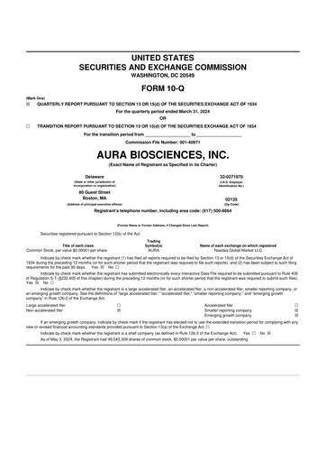 Thumbnail Aura Biosciences 10-Q Quarterly Report FY 