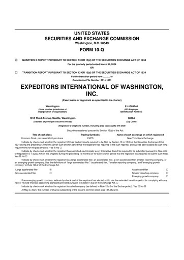 Thumbnail Expeditors International 10-Q Quarterly Report FY2024 