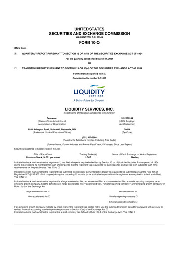 Thumbnail Liquidity Services
 10-Q Quarterly Report FY2024 