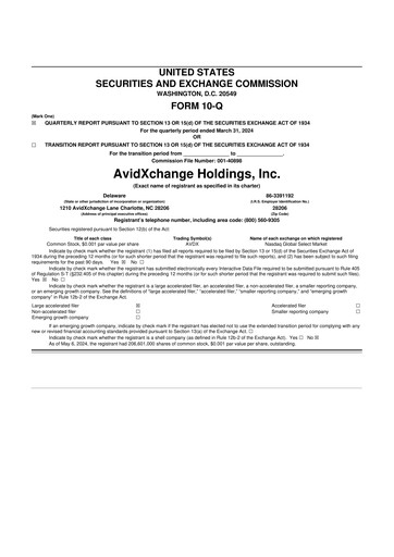 Vorschaubild AvidXchange 10-Q Quartalsbericht 2024 