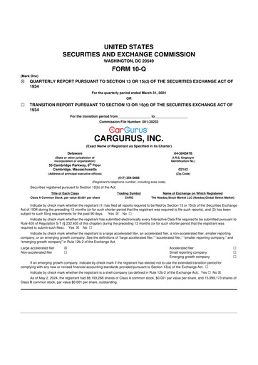 Thumbnail CarGurus 10-Q Quarterly Report FY 