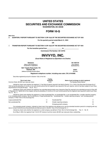 Thumbnail Invivyd 10-Q Quarterly Report FY 
