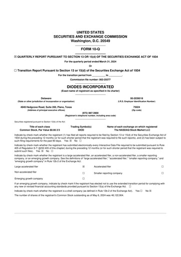 Miniature Diodes Incorporated 10-Q Rapport trimestriel 2024 