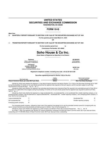 Thumbnail Soho House & Co 10-Q Quarterly Report FY2024 