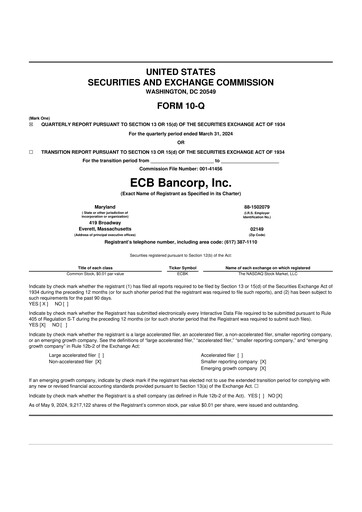 Thumbnail ECB Bancorp 10-Q Quarterly Report FY2024 
