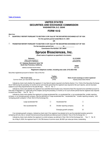 Thumbnail Spruce Biosciences 10-Q Quarterly Report FY2024 