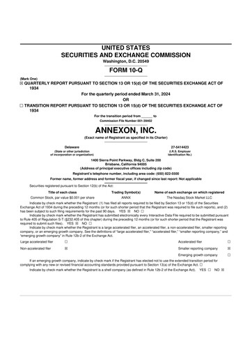 Thumbnail Annexon 10-Q Quarterly Report FY 