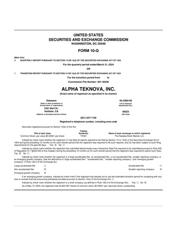 Thumbnail Alpha Teknova 10-Q Quarterly Report FY2024 