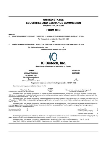 Thumbnail IO Biotech 10-Q Quarterly Report FY2024 