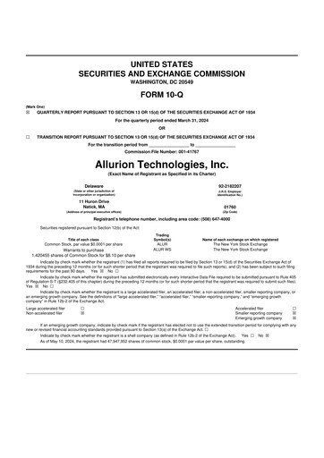 Miniature Allurion Technologies 10-Q Rapport trimestriel 2024 