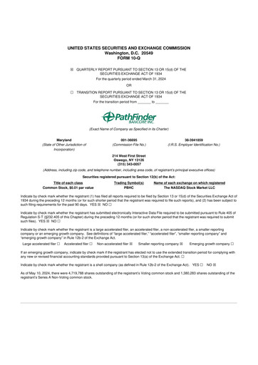 Vorschaubild Pathfinder Bancorp 10-Q Quartalsbericht 2024 