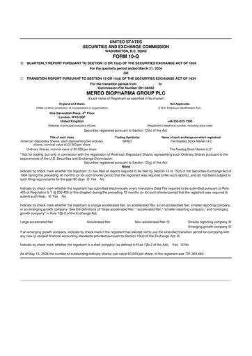 Vorschaubild Mereo BioPharma Group 10-Q Quartalsbericht 2024 