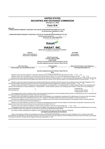 Thumbnail ViaSat 10-K Annual Report 2024
