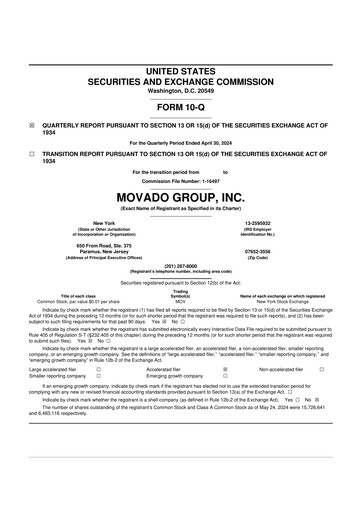 Vorschaubild Movado Group 10-Q Quartalsbericht 2025 