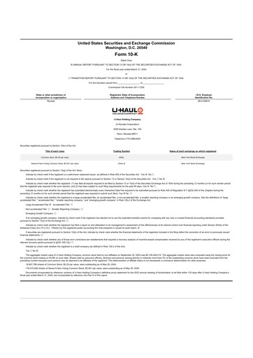 Thumbnail U-Haul 10-K Annual Report 2024