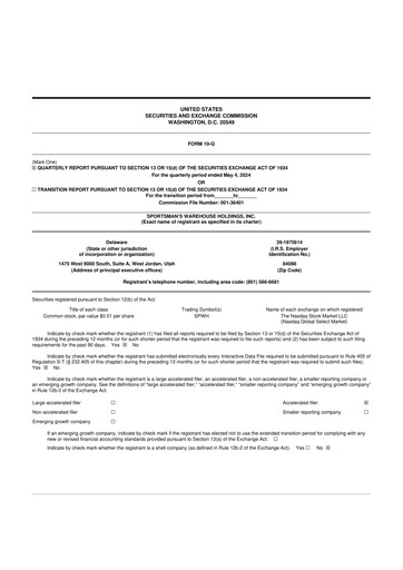 Thumbnail Sportsman's Warehouse 10-Q Quarterly Report FY2024 