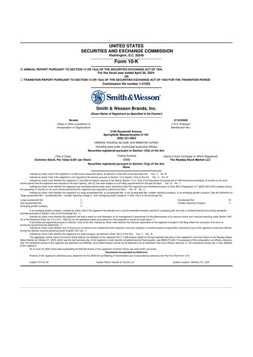 Thumbnail Smith & Wesson 10-K Annual Report 2024