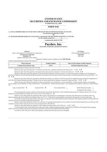 Thumbnail Paychex 10-K Annual Report 2024