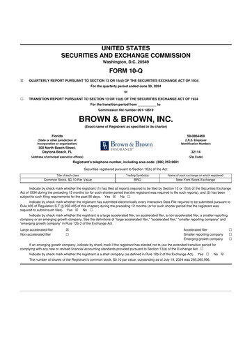 Thumbnail Brown & Brown
 10-Q Quarterly Report FY2024 