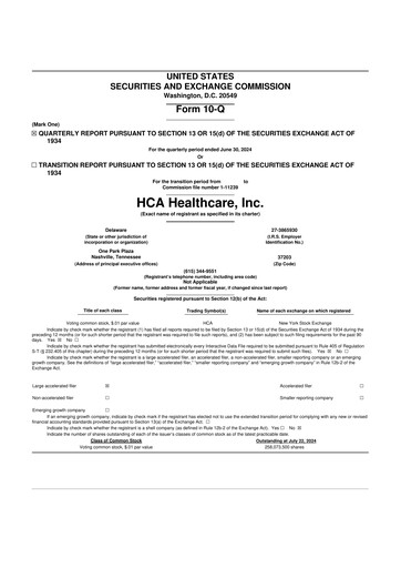 Thumbnail HCA Healthcare 10-Q Quarterly Report FY2024 