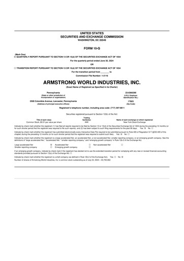 Thumbnail Armstrong World Industries
 10-Q Quarterly Report FY2024 
