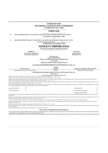 Thumbnail Neogen 10-K Annual Report 2024