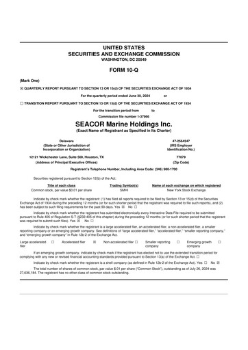 Thumbnail SEACOR Marine 10-Q Quarterly Report FY2024 