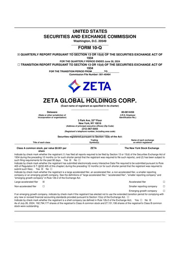 Miniature Zeta Global 10-Q Rapport trimestriel 2024 