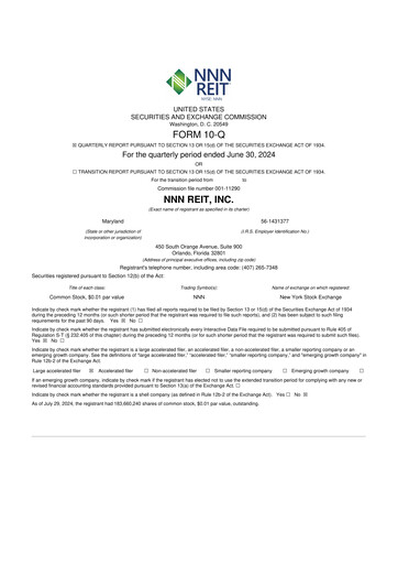 Thumbnail NNN REIT 10-Q Quarterly Report FY2024 
