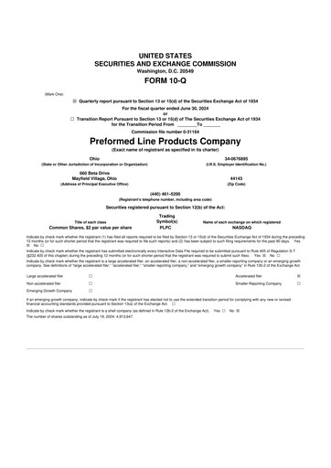 Vorschaubild Preformed Line Products 10-Q Quartalsbericht 2024 
