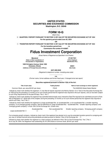 Miniature Fidus Investment Corporation 10-Q Rapport trimestriel 2024 