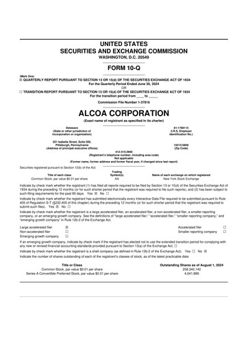 Thumbnail Alcoa 10-Q Quarterly Report FY2024 