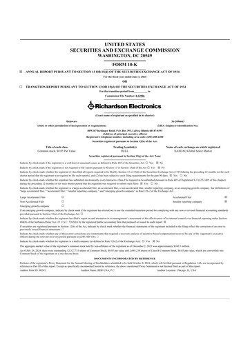Thumbnail Richardson Electronics 10-K Annual Report 2024