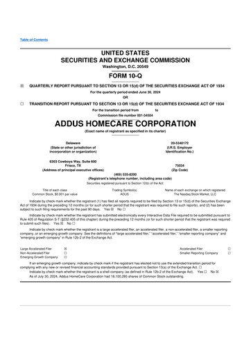 Thumbnail 
Addus HomeCare 10-Q Quarterly Report FY2024 