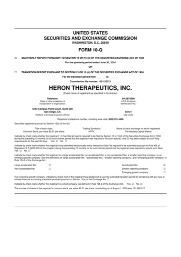 Miniature Heron Therapeutics 10-Q Rapport trimestriel 2024 