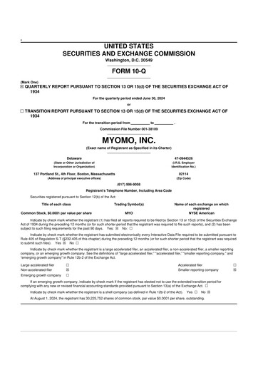 Thumbnail Myomo 10-Q Quarterly Report FY2024 