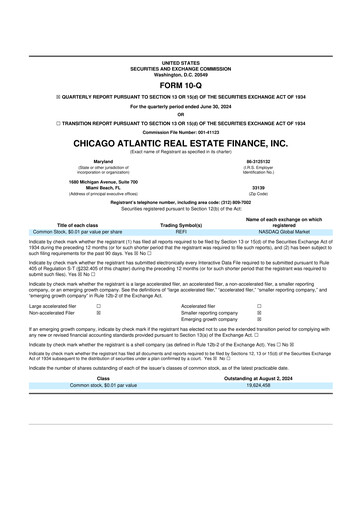 Thumbnail Chicago Atlantic Real Estate Finance 10-Q Quarterly Report FY 