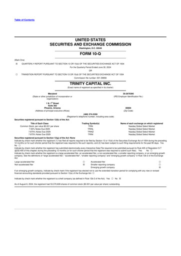 Thumbnail Trinity Capital 10-Q Quarterly Report FY2024 