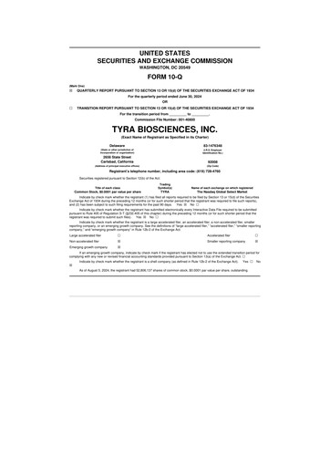 Thumbnail Tyra Biosciences 10-Q Quarterly Report FY 