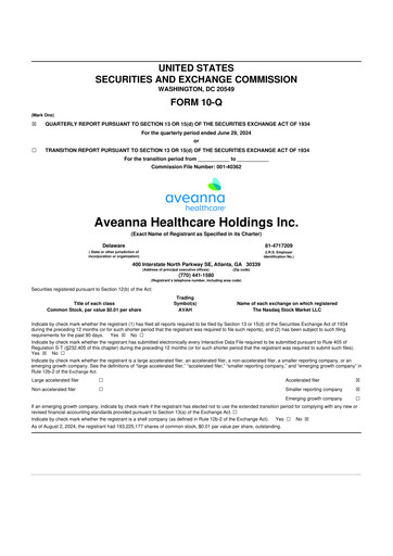 Thumbnail Aveanna Healthcare 10-Q Quarterly Report FY2024 