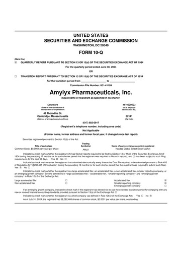 Thumbnail Amylyx Pharmaceuticals 10-Q Quarterly Report FY2024 