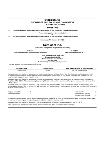 Thumbnail Cars.com 10-Q Quarterly Report FY2024 