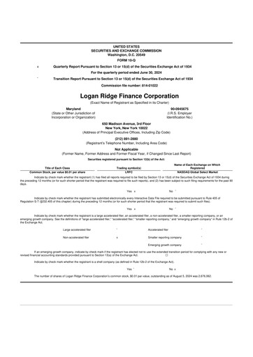 Thumbnail Logan Ridge Finance 10-Q Quarterly Report FY 