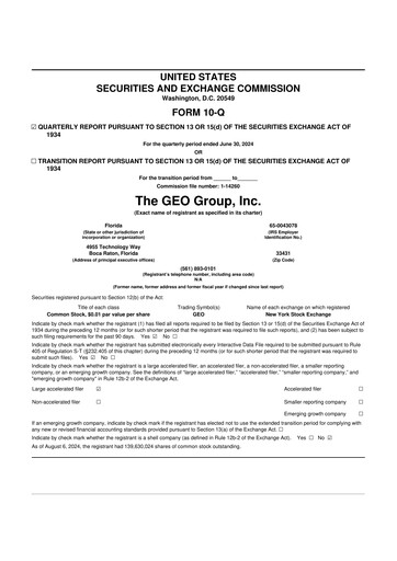 Thumbnail Geo Group 10-Q Quarterly Report FY2024 